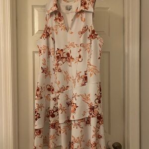 Signature by Robbie Bee Brown Sleeveless Sundress with Notched Collar